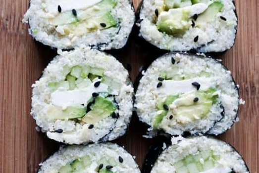 Cucumber and Cream Cheese Sushi Rolls