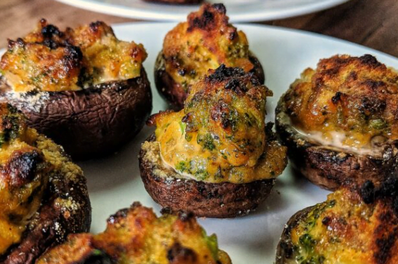 Broccoli and Cheddar Stuffed Mushrooms